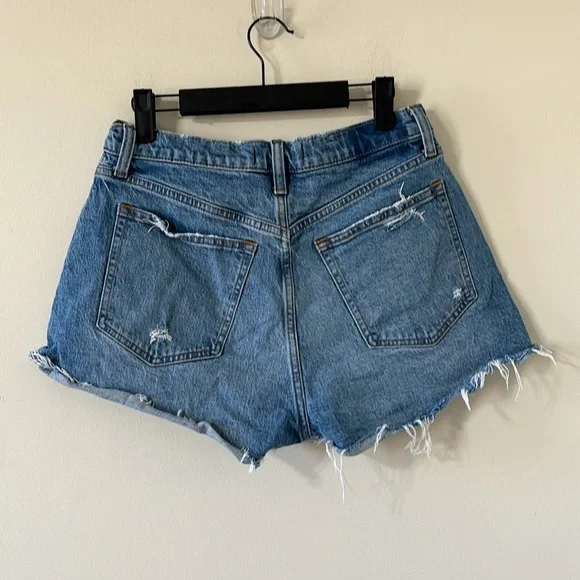Abercrombie & Fitch Curve Love The Mom Short High Rise Denim Jean Short Size 29 - Picture 4 of 6